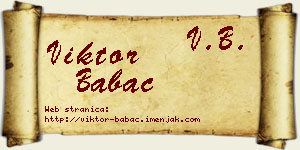 Viktor Babac vizit kartica